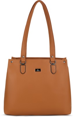 K London Vegan Leather Classic Satchel|Crossbody|Hobo|Handbag Ideal For Women & Girl Shoulder Bag(Tan, 5 L)