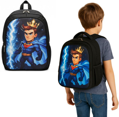 MOSU King Battle Force Black Kids Bag Waterproof School Bag(Black, 26 L)