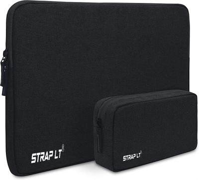Straplt Bag Sleeve For Case Cover Pro,With Charger Pouch Case Waterproof Laptop Sleeve/Cover(Black, 16 inch)