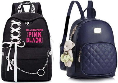 Shishtha B_RIBBEN-BLCKPINK-1PC & pc34_xy Laptop Bag(Black, Blue)