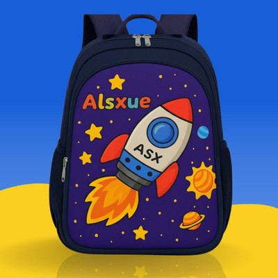 MOSU Rocket Fire Nova Kids School Bag Waterproof School Bag(Blue, 26 L)