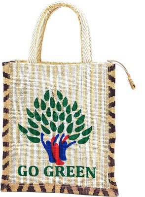 unity enterprise Go Green Jute Bag for Men, Women and Kids Multipurpose Bag(Cream, 10 L)