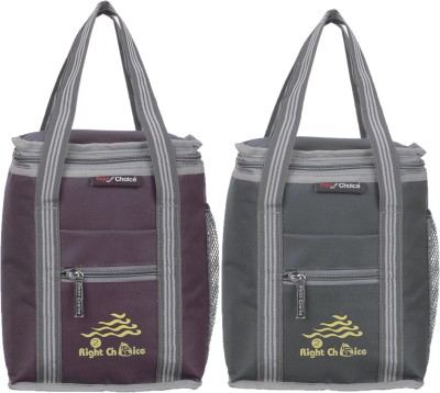 Floto Dual Handle causal school college office daily work Tiffin bag/lunch bag Waterproof Lunch Bag(Maroon, Grey, 2 L)