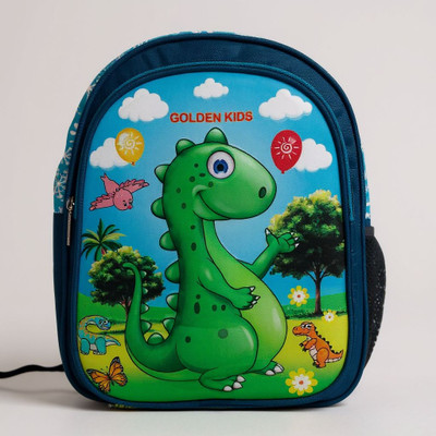 BIBO Kids Dino cartoon School Backpack bag for ukg and 1st class girls and boys Waterproof School Bag(Blue, 25 L)