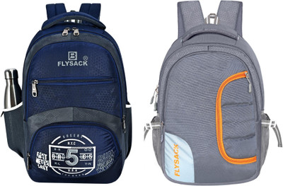 FLYSACK NS-FS008_Navy Blue & FS032_GREY Laptop Bag(Blue, Grey)
