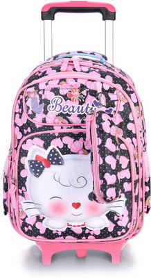 Tinytot SB035_01T School Backpack College Bag Travel Bag with Pencil Pouch and Trolley 1st Standard onward Waterproof School Bag(Black, 26 L)