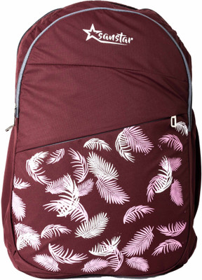 Sanstar LEAFY Waterproof School Bag(Maroon, 32 L)