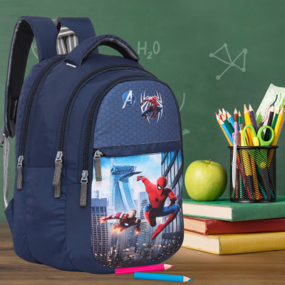 rts bags Heavy Duty Unisex Kid's 20L Spiderman School Bag for (Nursery to 1st class) Waterproof School Bag(Dark Blue, 20 L)