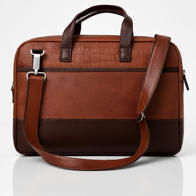 HSGALAXY Leather laptop bag for men & women Waterproof Laptop Sleeve/Cover(Brown, 10 L)