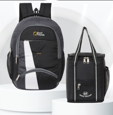 Zadinga Casual bagpack/College Bag/Laptop Backpack/Lunch/Travel/Tiffin Bag Combo Waterproof School Bag(Black, 40 L)