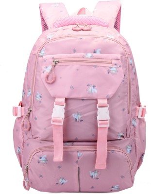Tinytot Collage,Traval backpack 2nd standard onward Waterproof School Bag(Pink, 26 L)