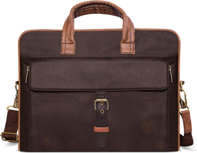 JPEnterprises Brown Color Faux Leather 10L Office Laptop Bag For Men JP-BG57 Waterproof Messenger Bag(Brown, 10 L)