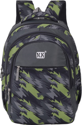 N.K School for Girl/Boy 26 Litre, 18 Inch Waterproof Tuition Print Backpack Picnic Waterproof School Bag(Grey, 26 L)