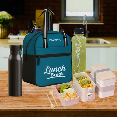 PACKPRO Genuine Lunch Bag Office Tiffin Bags For Men Women Insulated Travel Picnic Bag Lunch Bag(Light Blue, 8 L)