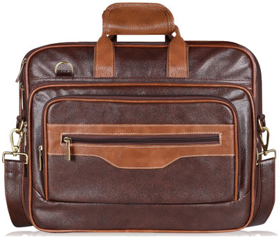 KAVRIXA Chocolate & Tan Color Faux Leather 28L Messenger Bag For Men KX-BG104 Waterproof Messenger Bag(Maroon, 28 L)