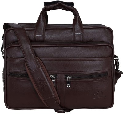 Leatherworld Professional Office Laptop Messenger Bag(Brown, 21 L)