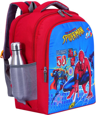 ELONONE SPIDERMAN Backpack 16×13 inch School For 1st std-4th std Lightweight School Bag School Bag(Red, 30 L)