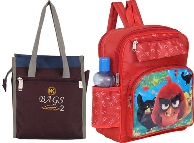 FRUZON Nursery LKG ANGRY BIRDS School Bag (RED Backpack Small Size) Waterproof School Bag(Red, Purple, 10 L)