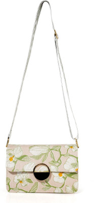 ZERUS Floral Stylish Purse for Women Elegant Ladies Bag with Lightweight Durable Style Sling Bag(Beige, 3 L)