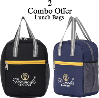 DIAMODIS FASHION New Trendy Hiquality All Age 2 Combo Tiffin bag Keep Food Hot and Warm Waterproof Lunch Bag(Black, Blue, 5 L)