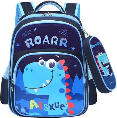 SYGA Kids Backpack with Pencil Case Dinosaur Design for Suitable for Primary Student Waterproof School Bag(Blue, 5 L)