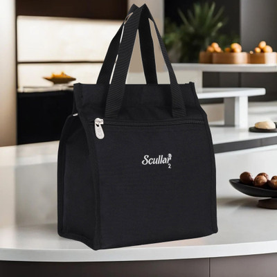 Travel Look Insulated Lunch Bag for Office, School & Travel with Zipper & Extra Pockets Waterproof Lunch Bag(Black, 15 L)