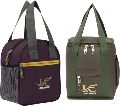 LOYAL CHOICE New trendy Hiquality Combo unch bags Tiffin bag for men&women. Waterproof Lunch Bag(Purple, Dark Green, 8 L)