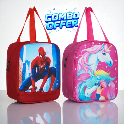 VOGSTYLE Kids Lunch Bag Combo – Spiderman & Unicorn Design, Lightweight Waterproof Lunch Bag(Multicolor, 8 L)