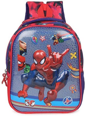 Muskaan School Bag For Kids 3D Spiderman Plush Backpack For Small Kids Nursery Waterproof School Bag(Red, 10 L)
