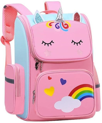 Mallexo Stylish Unicorn School Backpack for Girls Large Capacity Tuition Picnic Cute Bag Waterproof School Bag(Pink, 20 L)