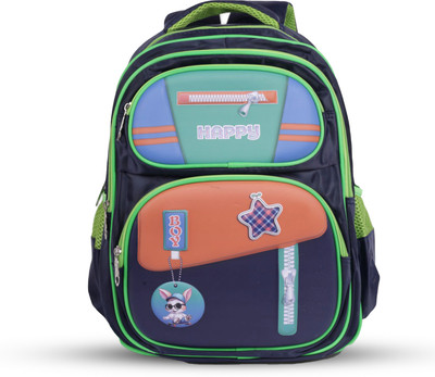 Sageware Multi-Color Kids School Backpack with Cartoon Badges | Spacious & Stylish Boys Waterproof Backpack(Multicolor, 27 L)