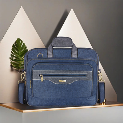 LOREM Blue & Grey Color Linen fabric 28L Messenger Bag For Men DB-BG108 Messenger Bag(Blue, 28 L)
