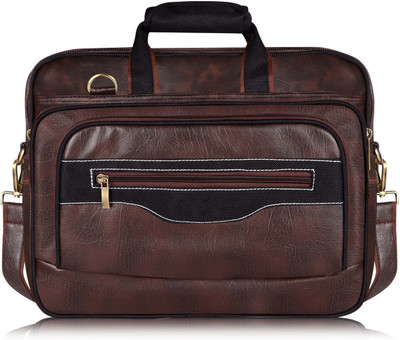 JPEnterprises Brown & Black Color Faux Leather 28L Messenger Bag For Men JP-BG106 Waterproof Messenger Bag(Brown, 28 L)