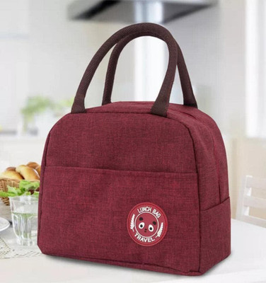 Krishna World Enterprise Travel Lunch/Tiffin/Storage Bag for Office, College & School Polyester Waterproof Lunch Bag(Red, 2 L)
