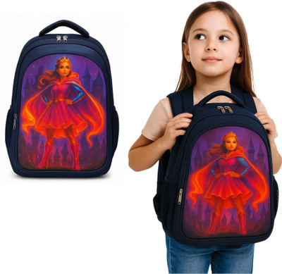 MOSU Princess Galaxy Hero Backpack Waterproof School Bag(Blue, 26 L)