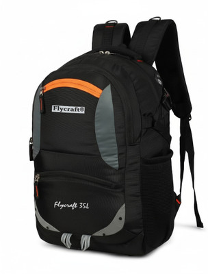 Flycraft simna.1381 orange spacy comfortable 5th to 10th class casual Waterproof School Bag(Black, 30 L)