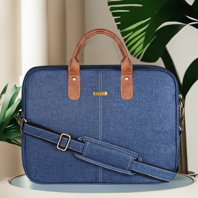 LOREM Blue Color Linen fabric 10L Messenger Bag For Men & Women DB-BG74 Messenger Bag(Blue, 10 L)