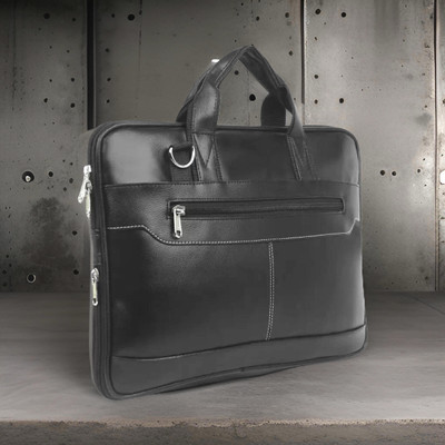 JairaJ laptop bag Synthetic Leather hand Messenger Bag men women Waterproof Messenger Bag(Black, 1407 L)