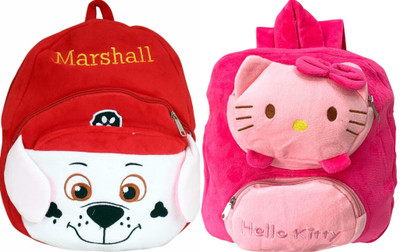 Aveek A_SNG-AVK_red marshll_601 & pink hello kitty549_a Backpack(Red, Pink, 13 L)