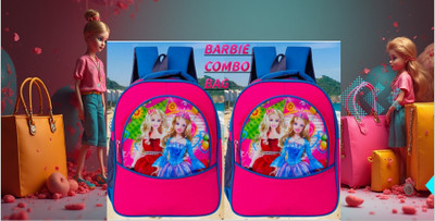 Wild Look 15x12 31cm Nursery LKG UKG Only Girls School Bag COMBO Pink Light Blue,30L Waterproof School Bag(Pink, 30 L)