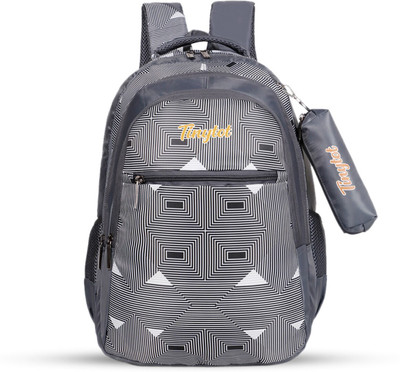 Tinytot SB117_10 School Backpack College Bag Travel Bag with Pencil Pouch 3rd Standard onward Waterproof School Bag(Grey, Black, 30 L)
