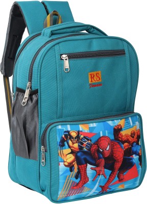 RS Famous spiderman School Bags (LKG - 1st Class) Waterproof School Bag For Boys (Green) Waterproof School Bag(Green, 20 L)