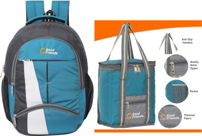 Good Friend Backpack And Tiffin Bags Use For School, College, Office Laptop Bag Lightweight Waterproof Backpack(Light Blue, 35 L)