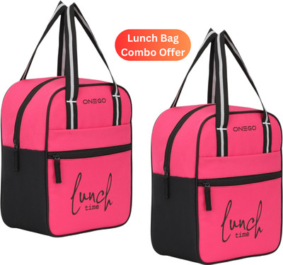 ONEGO Insulated Lunch Bag Pack of 2 | Stylish Tiffin Bags for Work & School Waterproof Lunch Bag(Pink, 10 L)