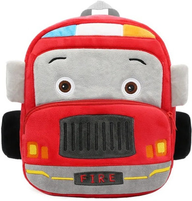 HappyChild Plush Car Cartoon Backpack for Boys and Girls 1-6 Years Backpack(Red, 10 L)