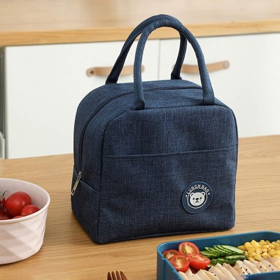 SHUANG YOU Polyester Lunch Bags for Office Women Men Insulated Travel College & School Lunch Bag(Blue, 5 L)