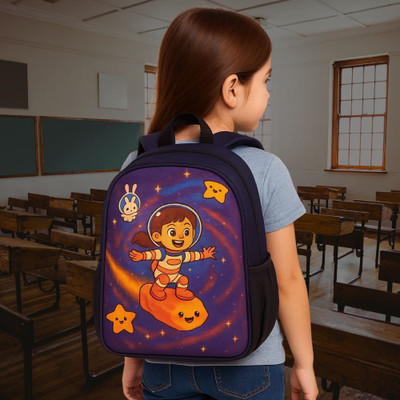 MOSU Space Girl Star Wave Backpack Waterproof School Bag(Blue, 26 L)