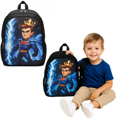 MOSU King Storm Fighter Kids Backpack Waterproof School Bag(Black, 26 L)