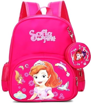 Ravso Cute Cartoon Printed Primary School Student Bag with Mini Zipper Pouch Waterproof School Bag(Pink, 25 L)
