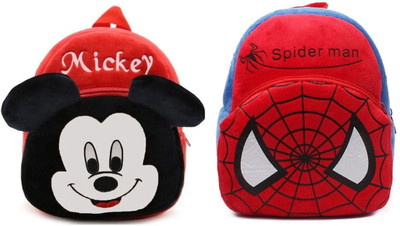 Aveek BM-Latch_combo of 2 red mickey, red spiderman_853 School Bag(Multicolor, 12 L)
